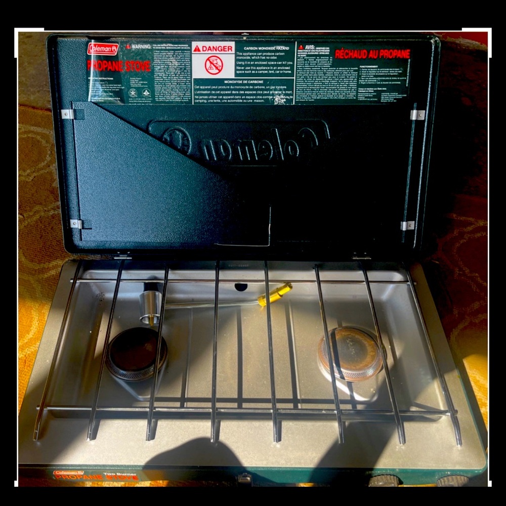 Brand new , never used Coleman Propane Camping Stove. Asking 50 obo